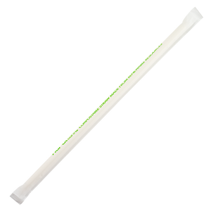 Wholesale 9" Jumbo Eco-Friendly Paper Straw Wrapped - White -1,200 ct