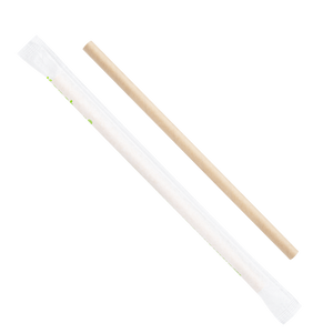 Wholesale 7.75" Eco-Friendly Giant Paper Straw, Paper Wrapped - Kraft - 2,000 ct