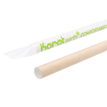 Load image into Gallery viewer, Wholesale 7.75&quot; Eco-Friendly Giant Paper Straw, Paper Wrapped - Kraft - 2,000 ct
