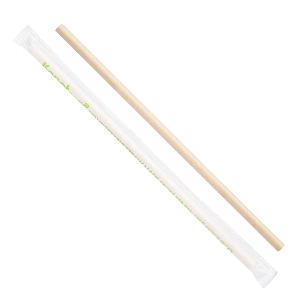 Wholesale 10.25" Eco-Friendly Giant Paper Straw, Paper Wrapped - Kraft 1,200 ct