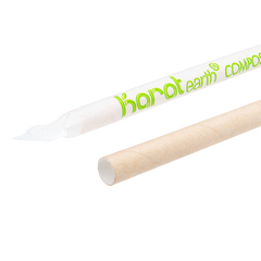Wholesale 10.25" Eco-Friendly Giant Paper Straw, Paper Wrapped - Kraft 1,200 ct