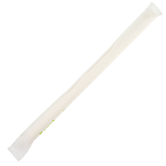 Wholesale 9" Colossal Paper Straw Wrapped Diagonal Cut White - 1,600 ct