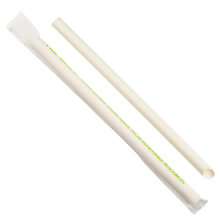 Load image into Gallery viewer, Wholesale 9&quot; Colossal Paper Straw Wrapped Diagonal Cut White - 1,600 ct
