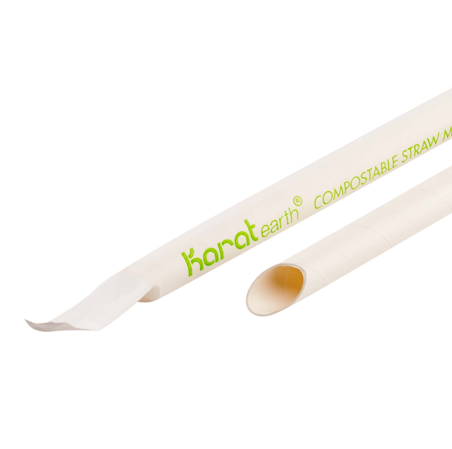 Wholesale 9" Colossal Paper Straw Wrapped Diagonal Cut White - 1,600 ct