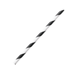 Wholesale Eco-Friendly Stir Unwrapped Paper Straw 5.25" Black Spiral - 2000 ct