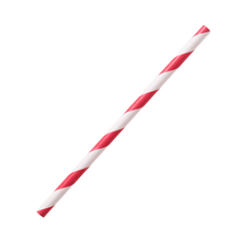 Load image into Gallery viewer, Wholesale Eco-Friendly Stir Unwrapped Paper Straw 5.25&quot; Red Spiral
