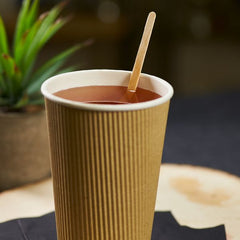 Wholesale Wooden 7.5" Eco-Friendly Coffee Stirrer (Paper Wrapped) - 5,000 ct