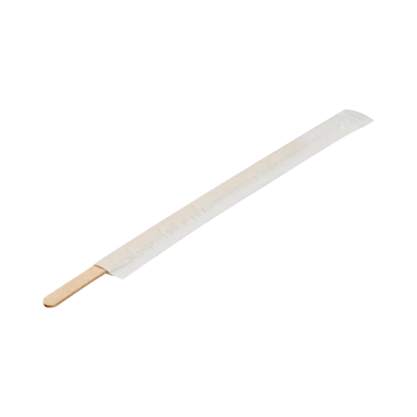 Wholesale Wooden 5.5" Eco-Friendly Coffee Stirrer Paper Wrapped - 5,000 ct