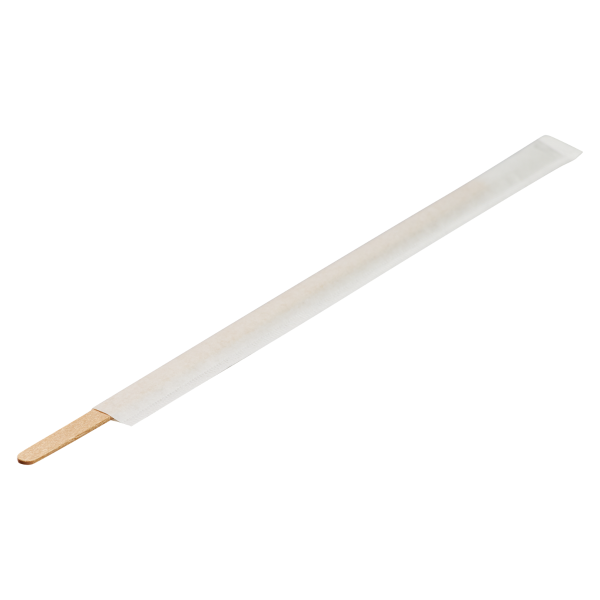 Wholesale Wooden 7.5" Eco-Friendly Coffee Stirrer (Paper Wrapped) - 5,000 ct