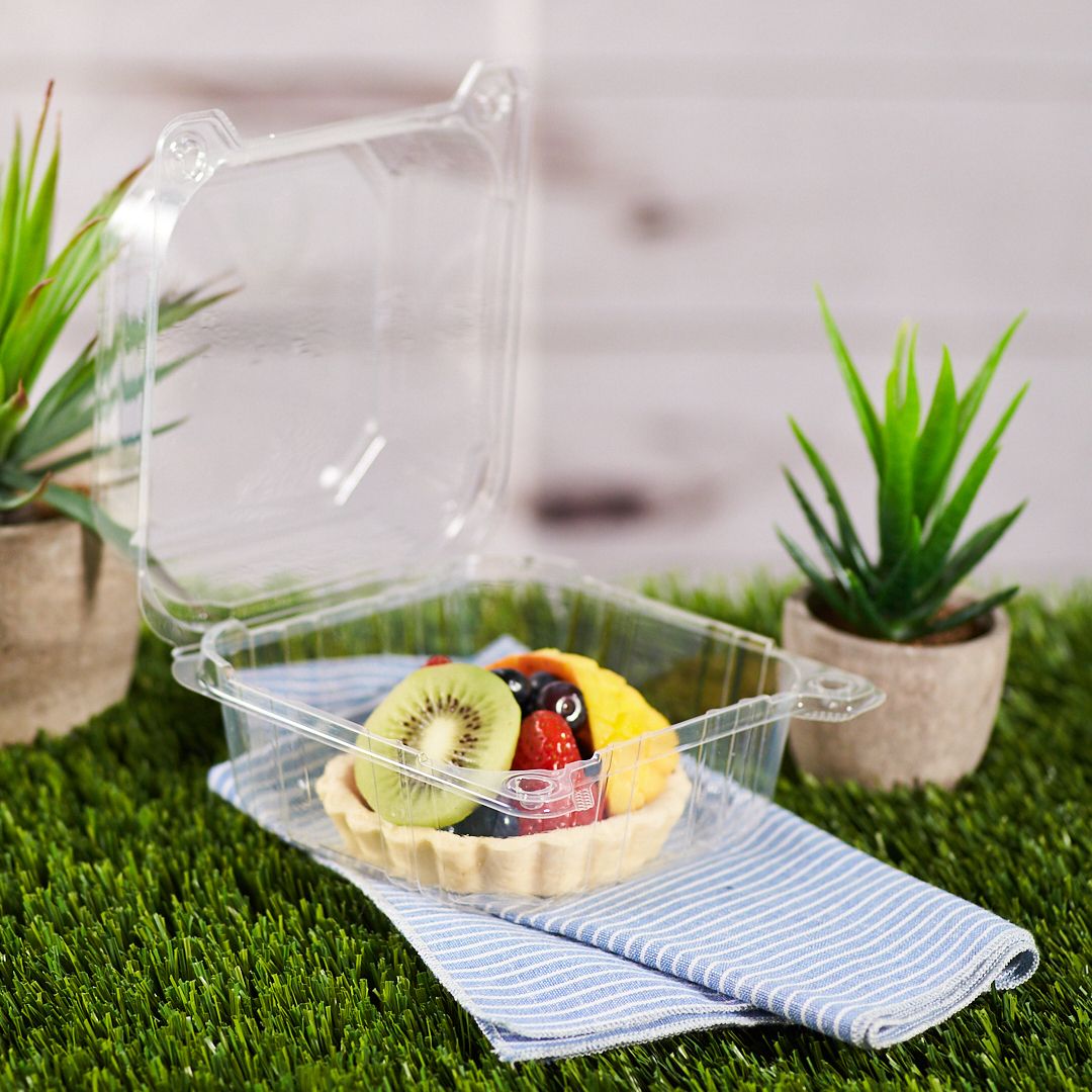 Wholesale 6''x6'' PLA Hinged Containers - 500 ct