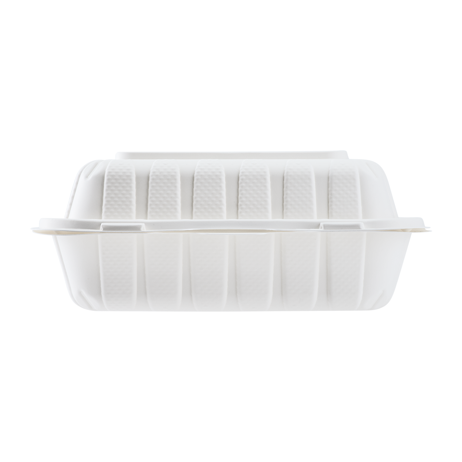 Wholesale 8" x 8" Mineral Filled PP Hinged Container, 1 compartment White - 200 ct