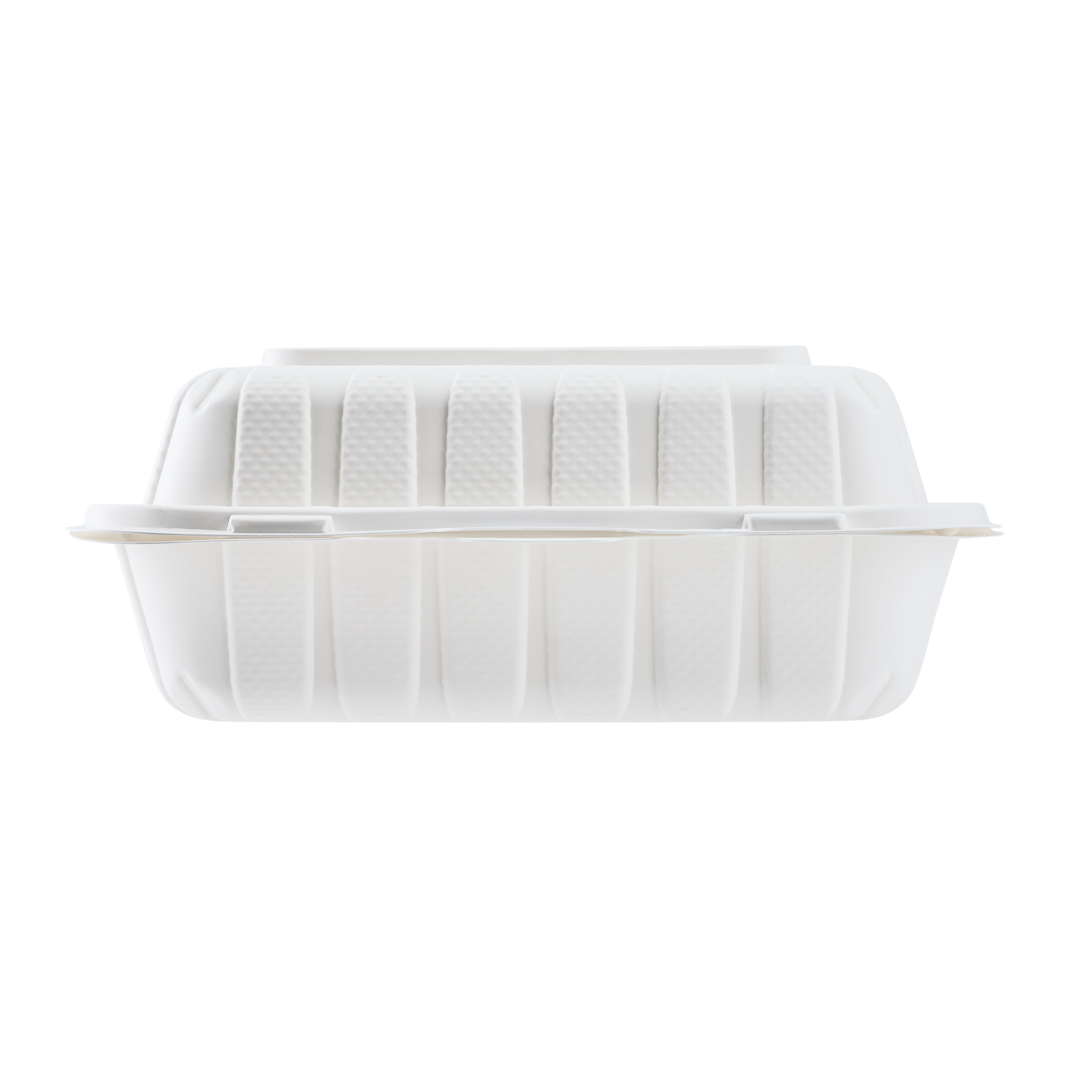 Wholesale 8" x 8" Mineral Filled PP Hinged Container 3 compartment White - 200 ct