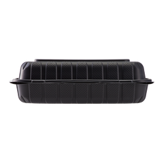 Wholesale 9" x 6" Mineral Filled PP Hinged Container 1 compartment Black - 250 ct