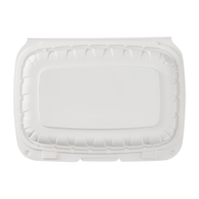 Load image into Gallery viewer, Wholesale 9&quot; x 6&quot; Mineral Filled PP Hinged Container, 1 compartment White - 250 ct
