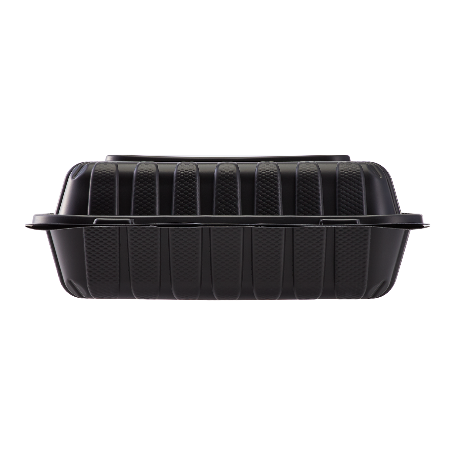 Wholesale 9" x 9" Mineral Filled PP Hinged Container 1 compartment Black - 120 ct