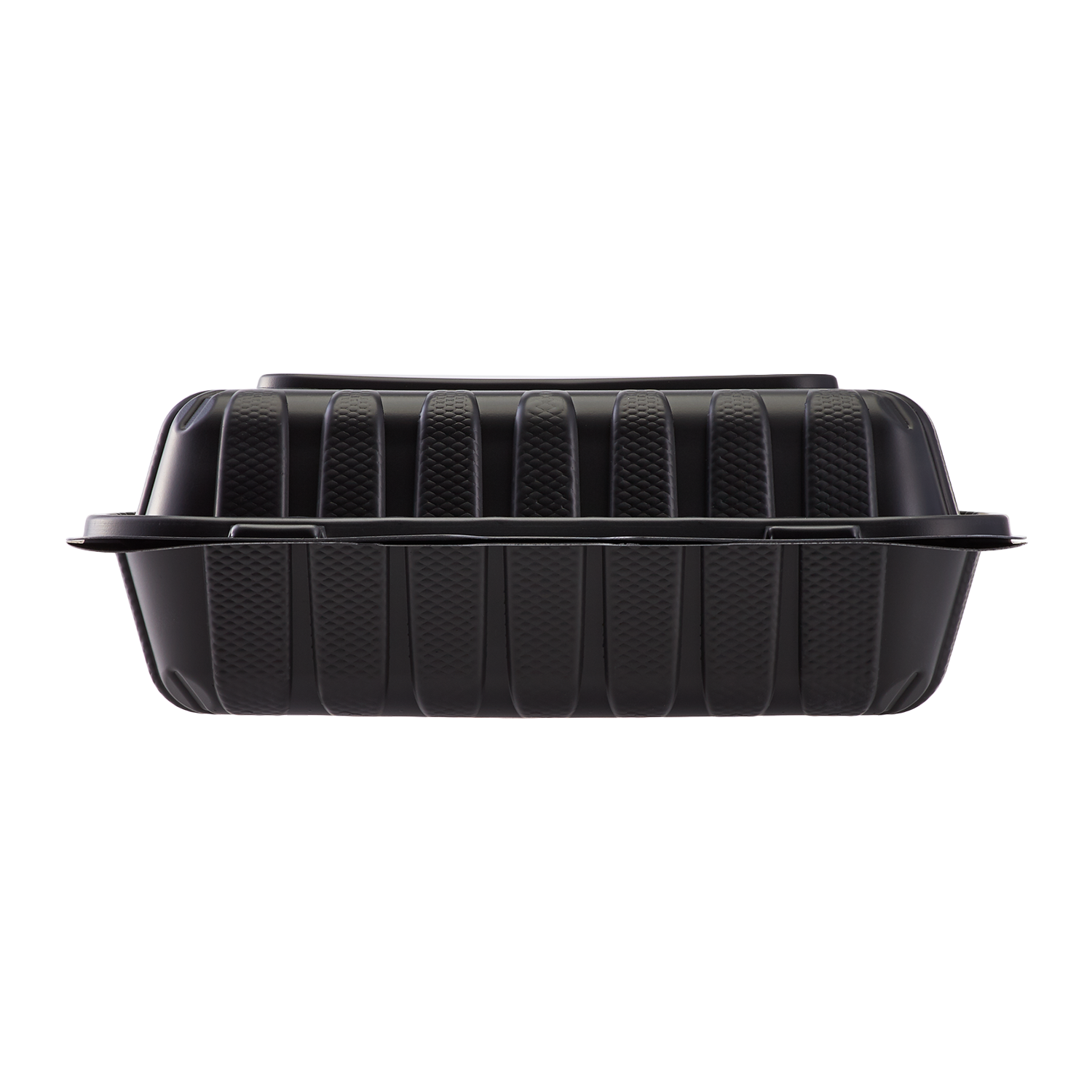 Wholesale 9" x 9" Mineral Filled PP Hinged Container, 3 compartment Black - 120 ct