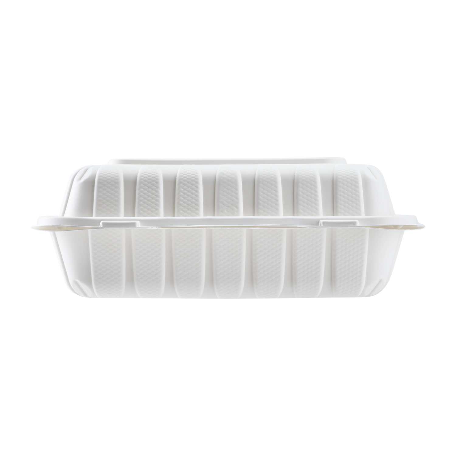 Wholesale 9" x 9" Mineral Filled PP Hinged Container, 3 compartment White - 120 ct