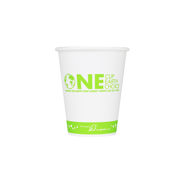 Wholesale 8oz Eco-Friendly Paper Hot Cups - One Cup, One Earth (80mm) - 1,000 ct