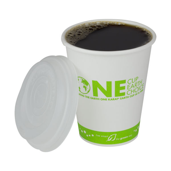 Wholesale 8oz Eco-Friendly Paper Hot Cups - One Cup, One Earth (80mm) - 1,000 ct