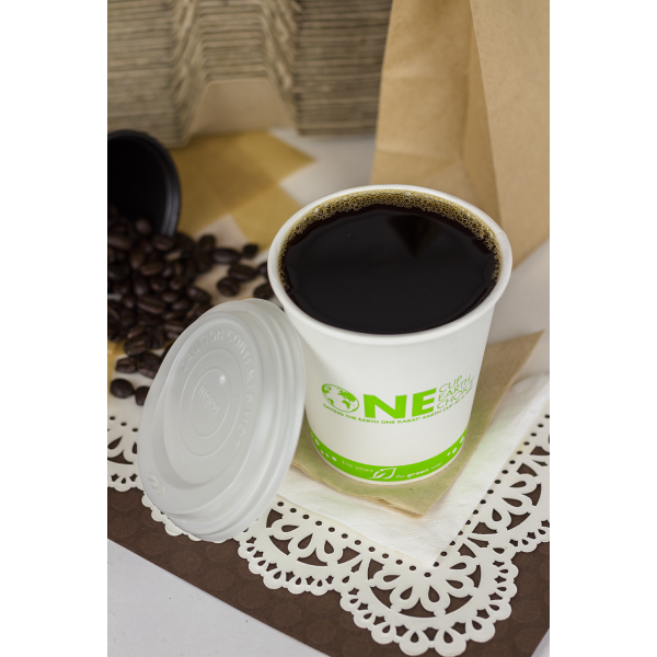 Wholesale 10oz Eco-Friendly Paper Hot Cups - One Cup, One Earth (90mm) - 1,000 ct