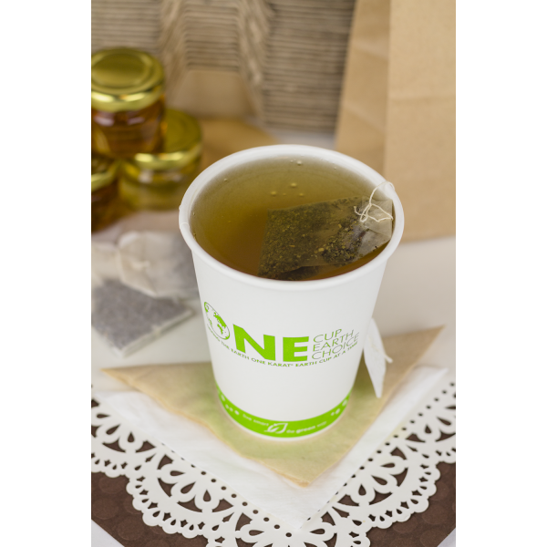 Wholesale 12oz Eco-Friendly Paper Hot Cups - One Cup, One Earth (90mm) - 1,000 ct