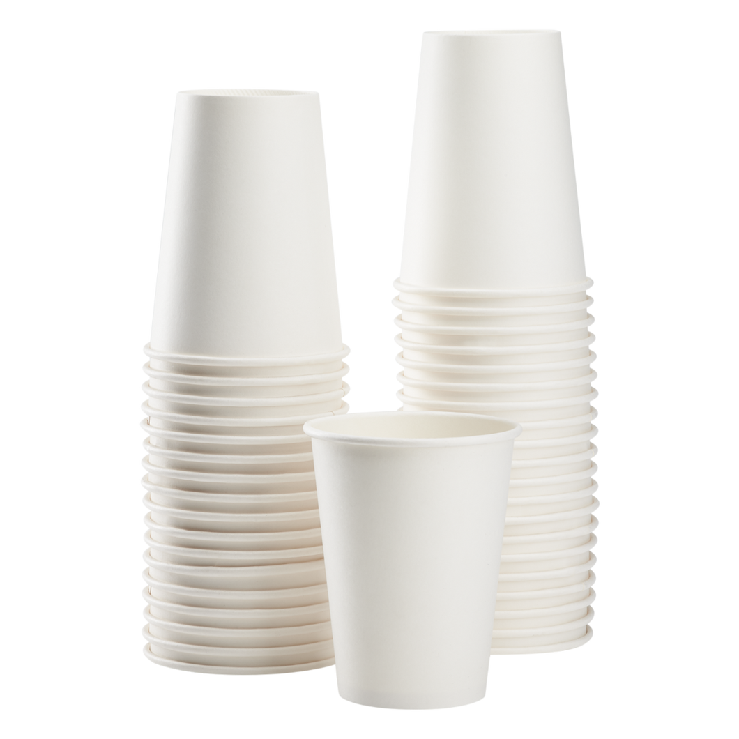 Wholesale 12oz Eco-Friendly Paper Hot Cups White 90mm - 1,000 ct