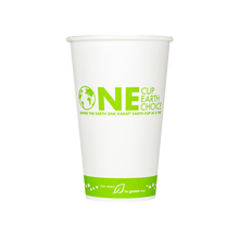 Load image into Gallery viewer, Wholesale 16oz Eco-Friendly Paper Hot Cups - One Cup, One Earth (90mm) - 1,000 ct
