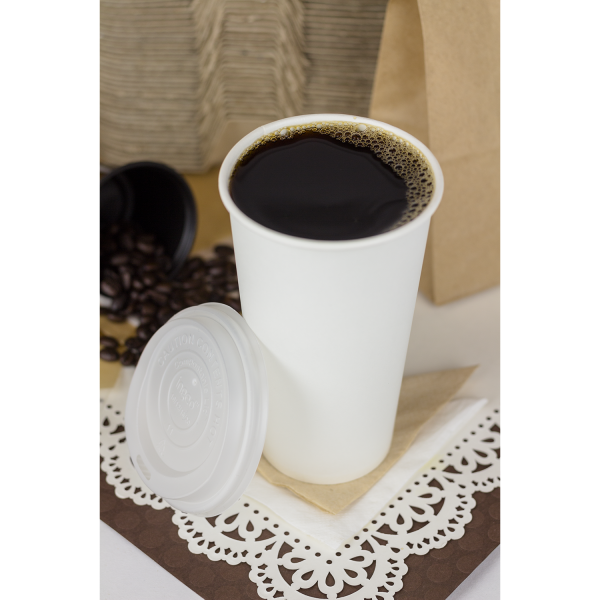 Wholesale 20oz Eco-Friendly Paper Hot Cups - White (90mm) - 600 ct