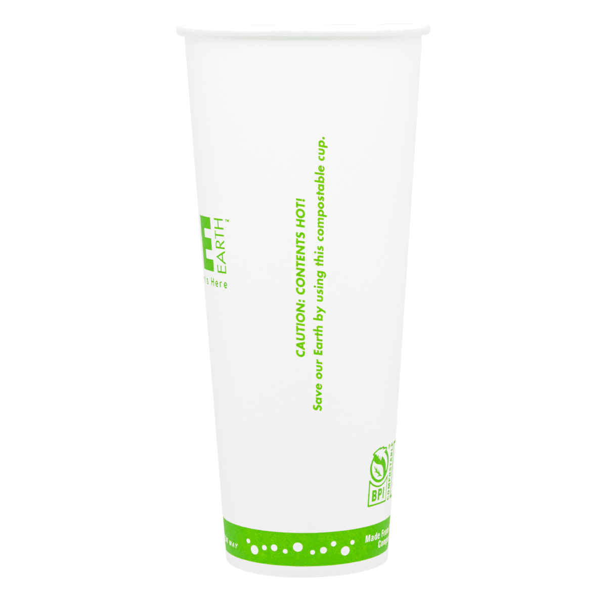Wholesale 24oz Eco-Friendly Paper Hot Cups - One Cup, One Earth 90mm - 500 ct