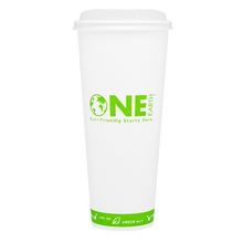 Load image into Gallery viewer, Wholesale 24oz Eco-Friendly Paper Hot Cups - One Cup, One Earth 90mm - 500 ct
