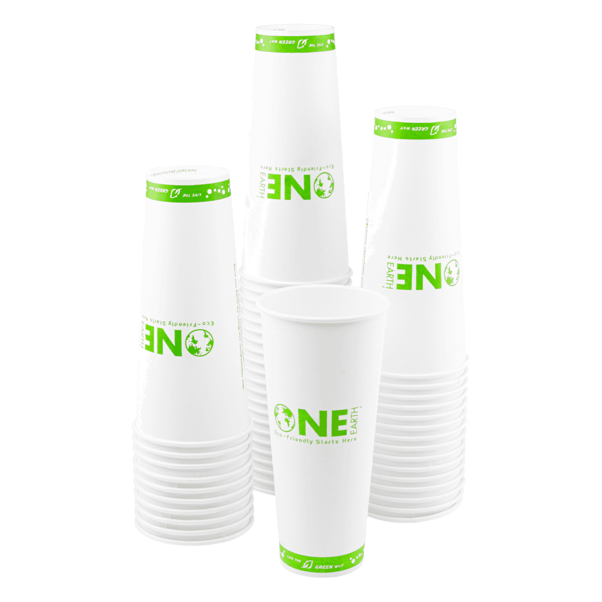 Wholesale 24oz Eco-Friendly Paper Hot Cups - One Cup, One Earth 90mm - 500 ct