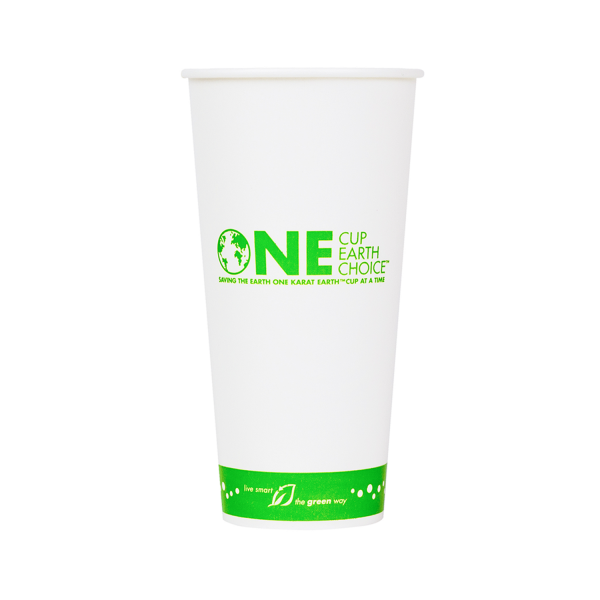 Wholesale 22oz Eco-Friendly Paper Cold Cups - One Cup, One Earth - 90mm - 1,000 ct