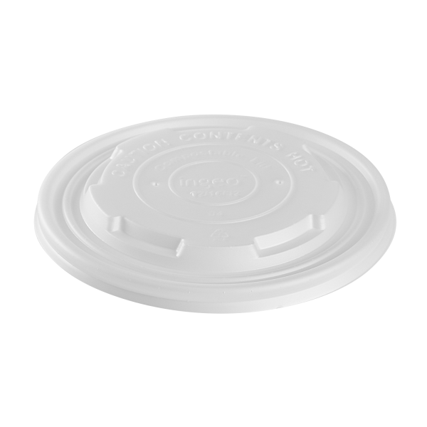 Wholesale 12-16 oz Compostable Flat Lids (114.6mm) - 500 ct