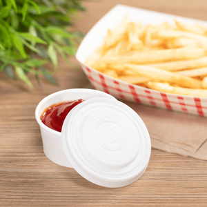 Wholesale Compostable Flat Lid for 2 oz Eco-Friendly Paper Portion Cup - 2,000 ct
