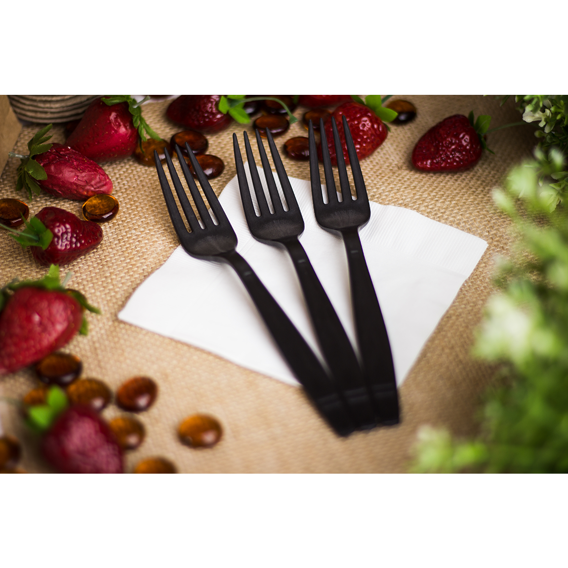 Wholesale Heavy Weight Bio-Based Forks Black - 1,000 ct