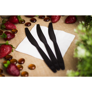 Wholesale Heavy Weight Bio-Based Knives Black - 1,000 ct
