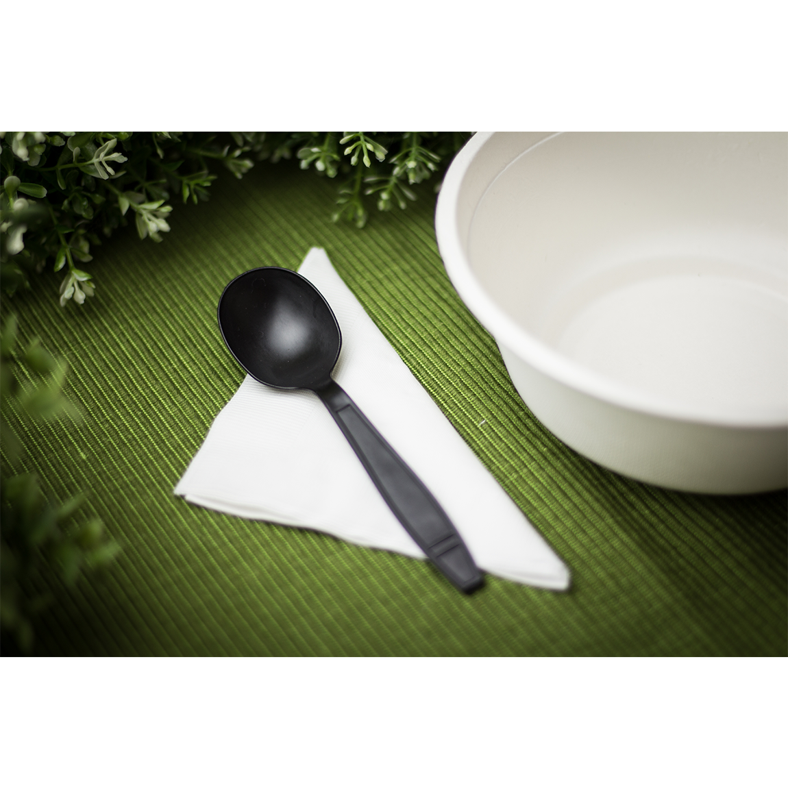 Wholesale Heavy Weight Bio-Based Soup Spoons Black - 1000 ct