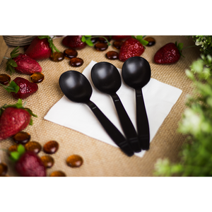 Wholesale Heavy Weight Bio-Based Soup Spoons Black - 1000 ct