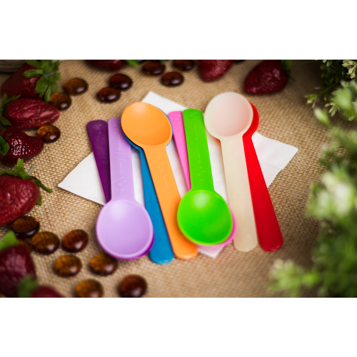Wholesale Heavy Weight Bio-Based Spoons Tangerine Orange - 1,000 ct