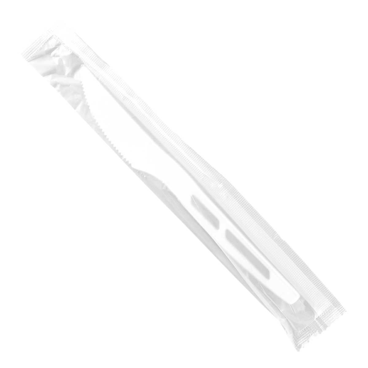 Wholesale WRAPPED CPLA Compostable Knife, Heavy Weight White - 750 ct