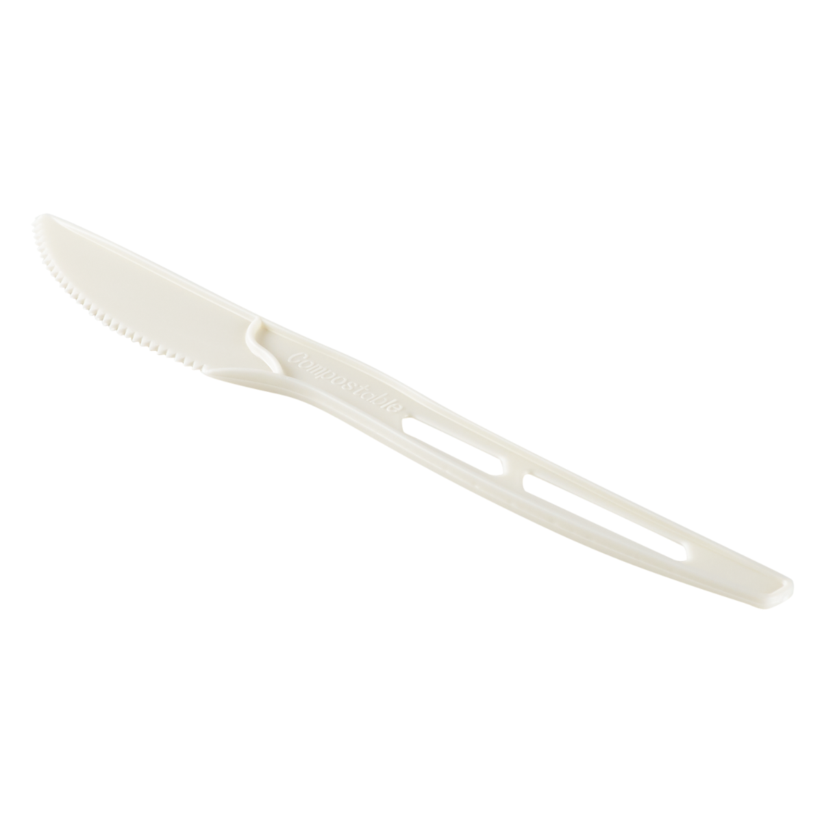 Wholesale WRAPPED CPLA Compostable Knife, Heavy Weight White - 750 ct