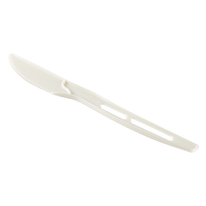 Wholesale WRAPPED CPLA Compostable Knife, Heavy Weight White - 750 ct