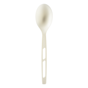 Wholesale WRAPPED CPLA Compostable Tea Spoon, Heavy Weight White - 750 ct