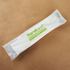 Wholesale CPLA Compostable Cutlery Kits Knife, Fork, Tea Spoon, 2-ply Napkin Heavy-Weight White - 250 sets