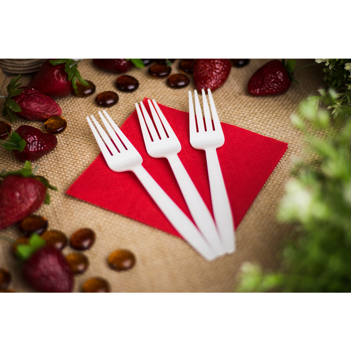 Wholesale PLA Medium-Heavy Weight Compostable Forks Bulk Box - 1,000 ct