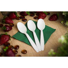 Load image into Gallery viewer, Wholesale PLA Heavy Weight Compostable Tea Spoons - 1,000 ct
