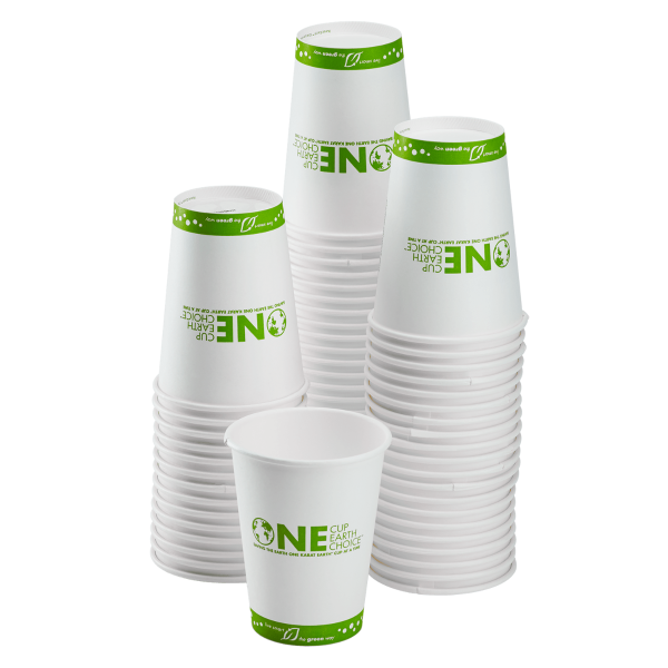 Wholesale 20oz Eco-Friendly Paper Hot Cups - One Cup, One Earth (90mm) - 600 ct