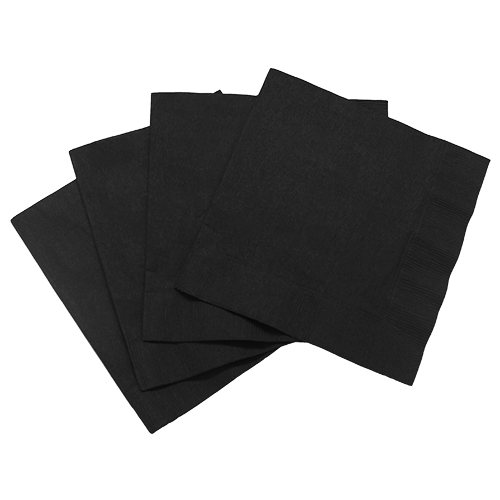 Wholesale 10"x10" Premium Beverage Napkins Black - 1,000 ct