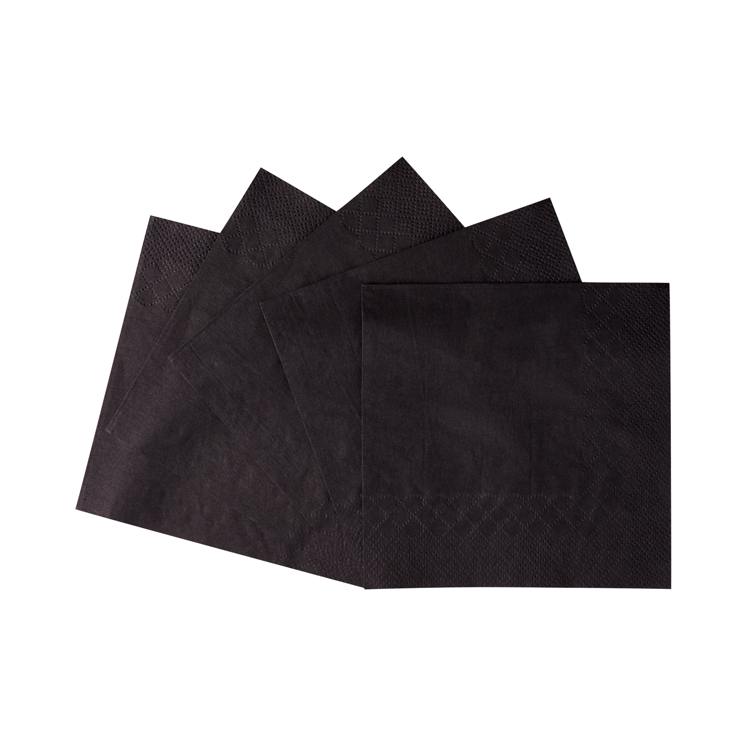 Wholesale 9.5"x9.5" Black Beverage Napkins - 4,000 ct