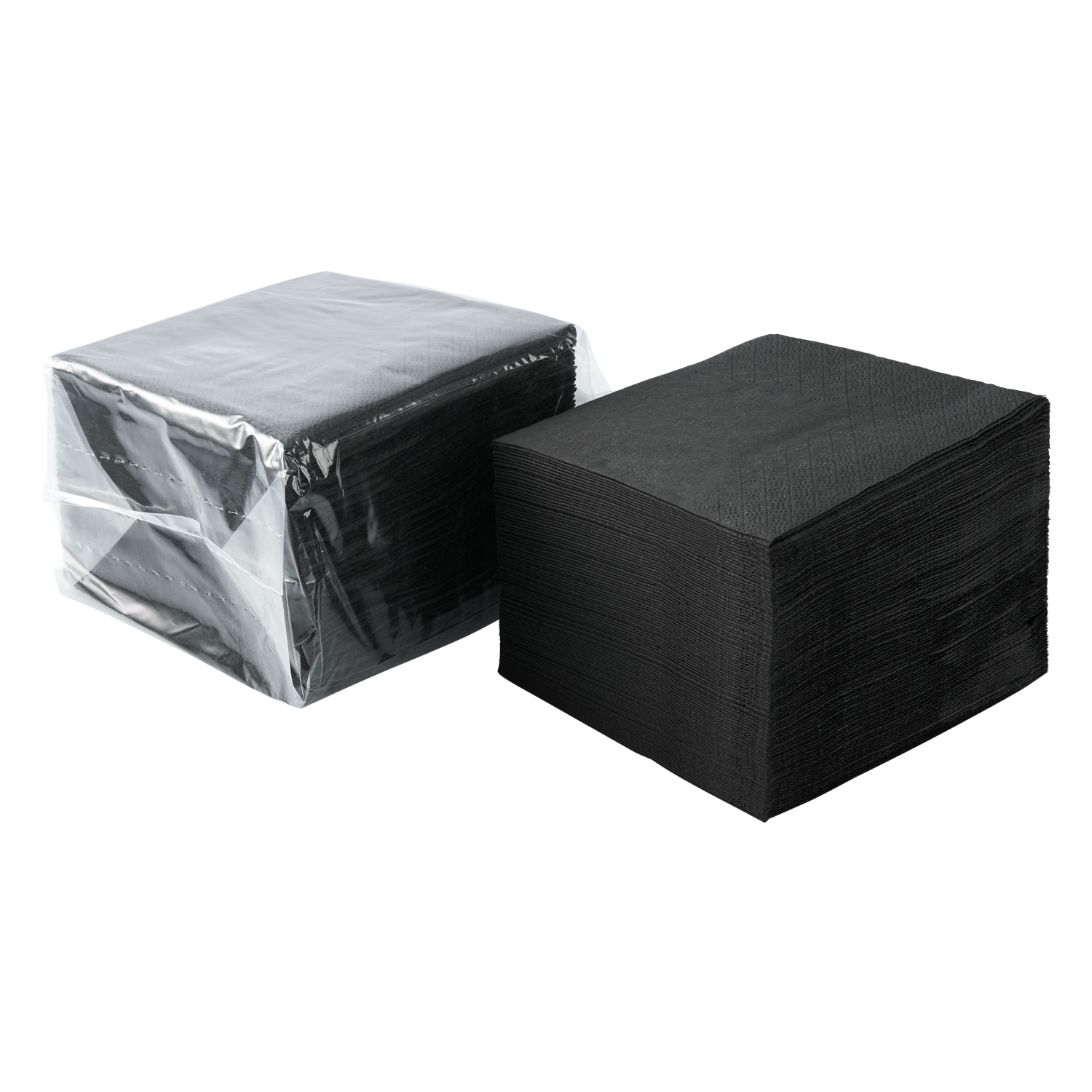 Wholesale 9.5"x9.5" Black Beverage Napkins - 4,000 ct